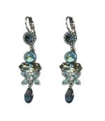 Earrings By Mariana Woman Romantic Montana and Teal Swarovski Crystals - Image 2