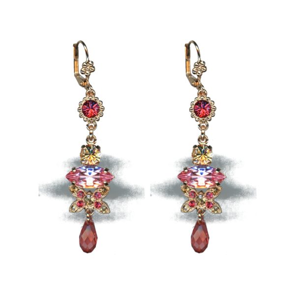 Earrings By Mariana Woman Light Smoked Topaz and Crystal Swarovski Crystals