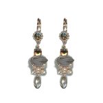 Earrings By Mariana Woman Chic Pearl and Golden Shadow Swarovski Crystals