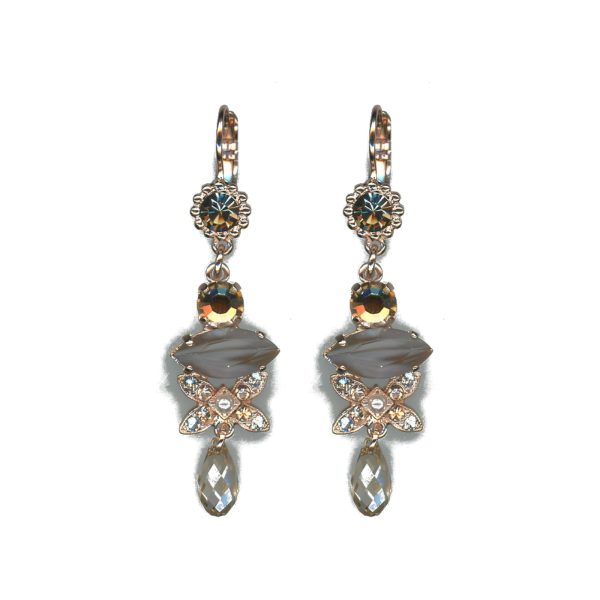 Earrings By Mariana Woman Chic Pearl and Golden Shadow Swarovski Crystals