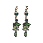 Earrings By Mariana Woman Montana Blue and Emerald and Swarovski Crystals - Image 2