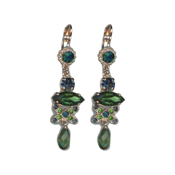 Earrings By Mariana Woman Montana Blue and Emerald and Swarovski Crystals