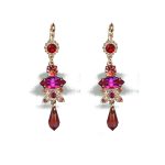 Earrings By Mariana Woman Feminine Fuchsia and Siam Swarovski Crystals - Image 2
