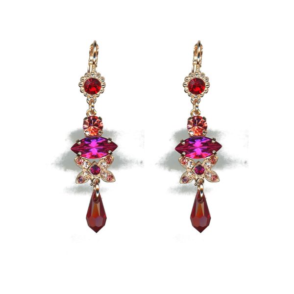 Earrings By Mariana Woman Feminine Fuchsia and Siam Swarovski Crystals