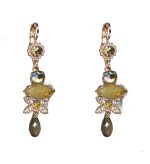 Earrings By Mariana Woman Chic Light Colorado Topaz and Aurum Swarovski Crystals