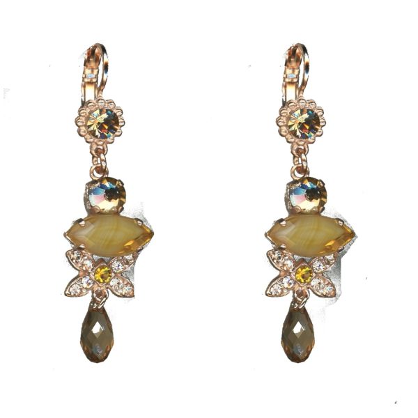 Earrings By Mariana Woman Chic Light Colorado Topaz and Aurum Swarovski Crystals