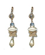Earrings By Mariana Woman Chic Golden Shadow and Light Peach Swarovski Crystals - Image 2