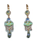 Earrings By Mariana Woman Luminous Peridot and Seafoam Swarovski Crystals
