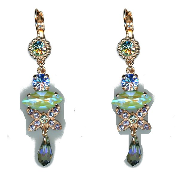 Earrings By Mariana Woman Luminous Peridot and Seafoam Swarovski Crystals