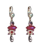 Earrings By Mariana Woman Contemporary Amethyst and Rose Swarovski Crystals - Image 2