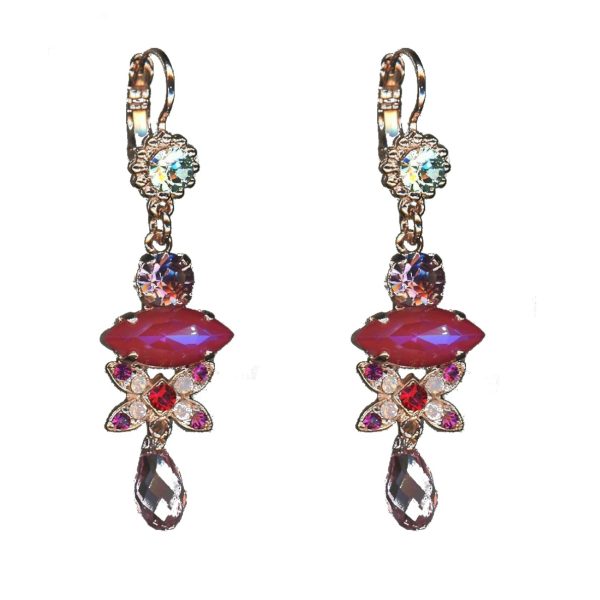 Earrings By Mariana Woman Contemporary Amethyst and Rose Swarovski Crystals