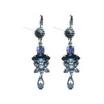Earrings By Mariana Woman Caribbean Blue Opal and Aquamarine Swarovski Crystals - Image 2