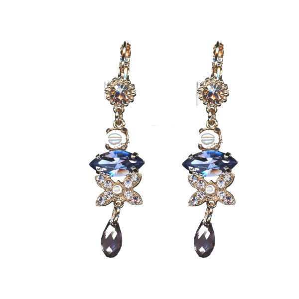 Earrings By Mariana Woman Luxurious Violet and Tanzanite Swarovski Crystals