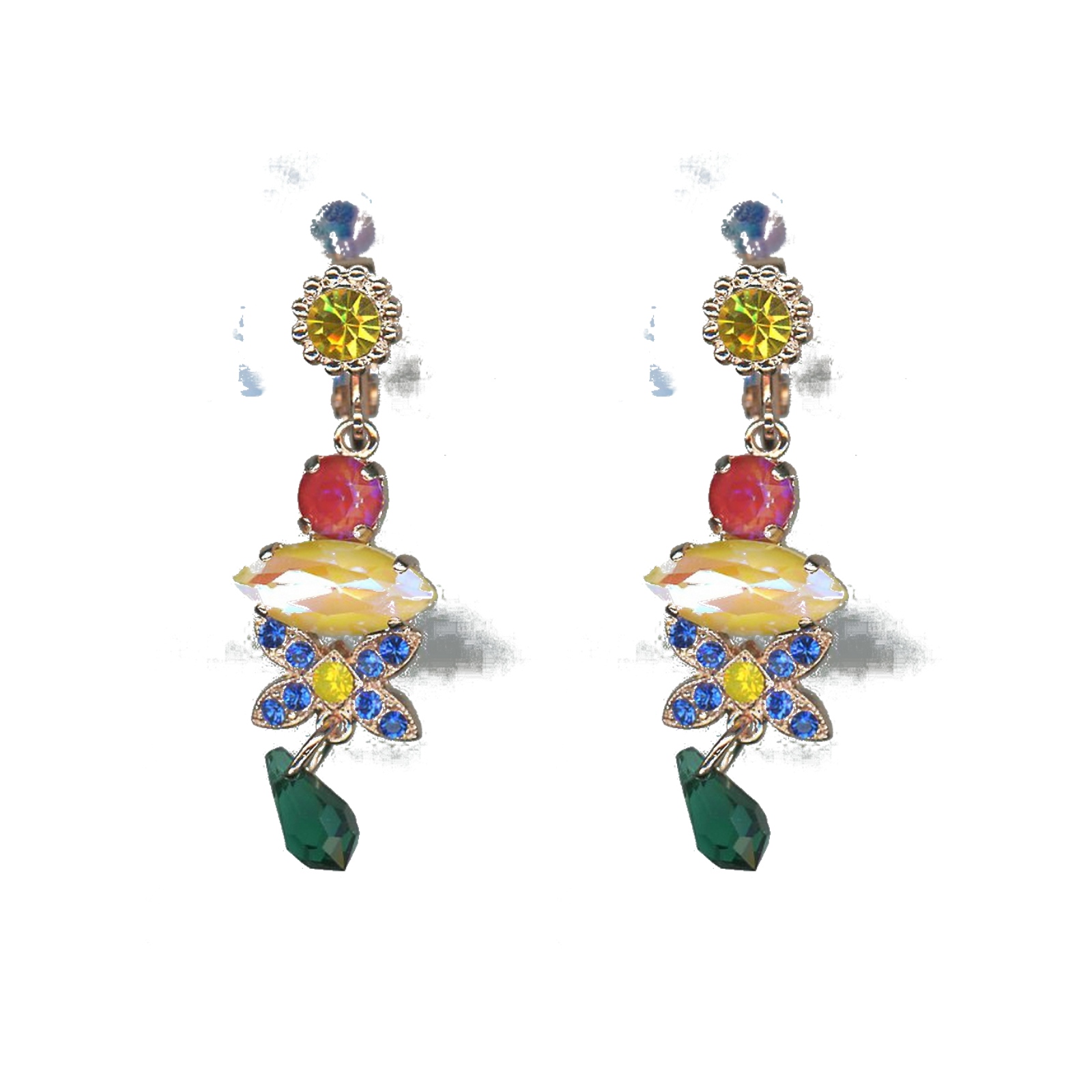 E-1001-168-1-SP6 Earrings By Mariana Woman Dazzling Topaz and Sun Kissed Blush Swarovski Crystals - Image 1
