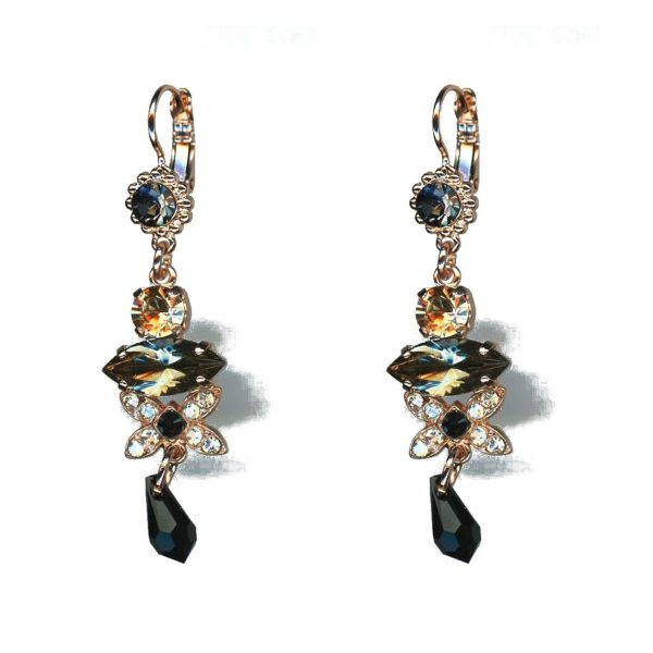 Earrings By Mariana Woman Elegant Jet and Black Diamond Swarovski Crystals