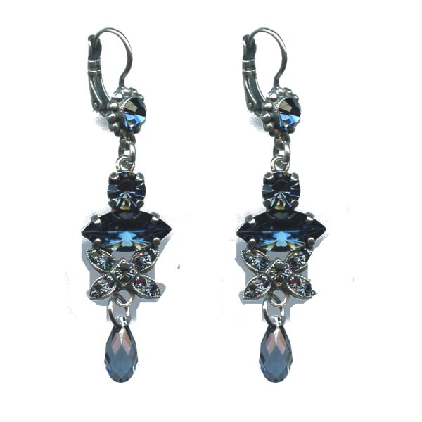 Earrings By Mariana Woman Striking Montana Blue Swarovski Crystals