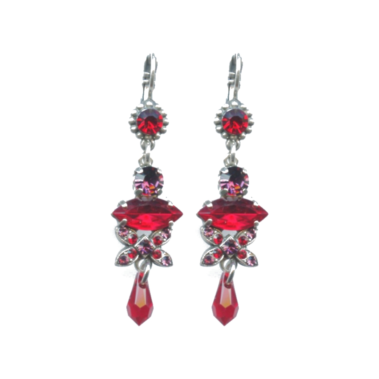 E-1001-208204-SP6 Earrings By Mariana Woman Lovely Amethyst and Siam Swarovski Crystals - Image 1