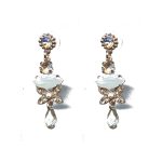 Earrings By Mariana Woman Golden Yellow and Light Lavendar Swarovski Crystals
