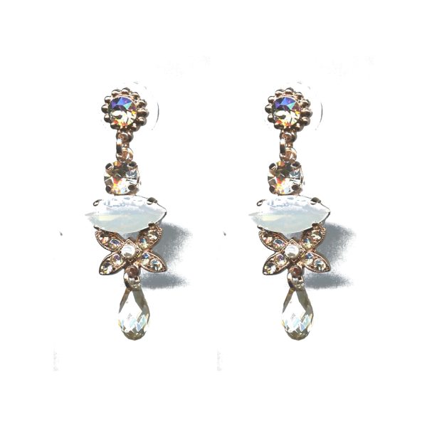 Earrings By Mariana Woman Golden Yellow and Light Lavendar Swarovski Crystals