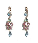 Earrings By Mariana Woman Sparkling Aquamarine and Rose Swarovski Crystals