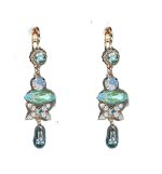 Earrings By Mariana Woman Chic Air Blue Opal and Aquamarine Swarovski Crystals