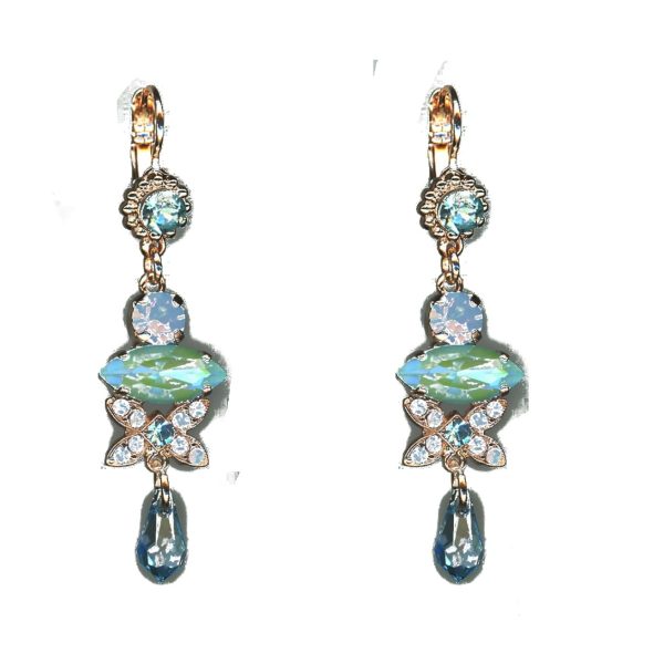 Earrings By Mariana Woman Chic Air Blue Opal and Aquamarine Swarovski Crystals
