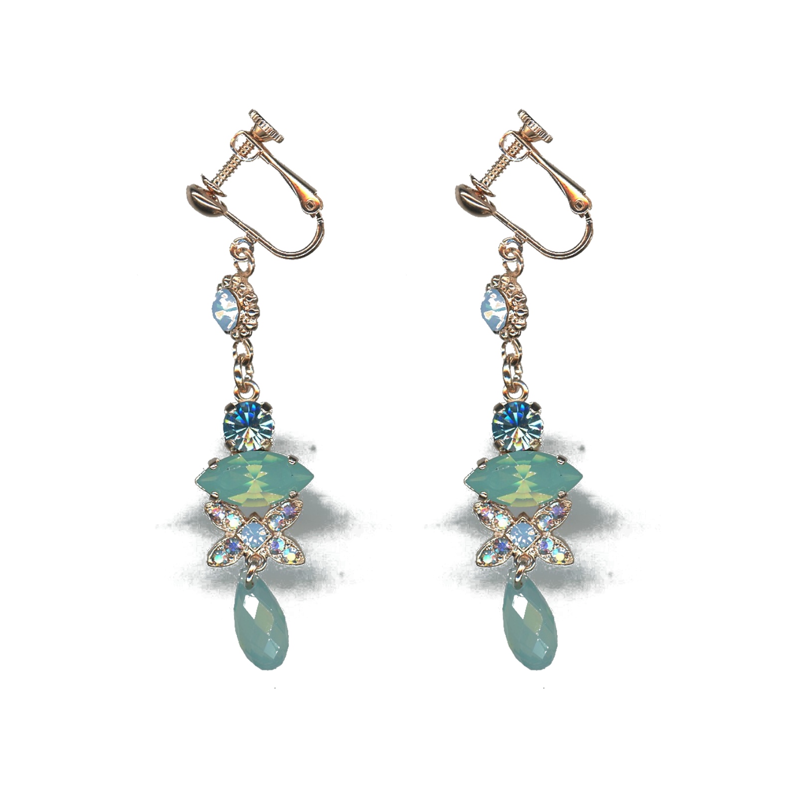 E-1001-36202-SP6 Earrings By Mariana Woman Pacific Opal and Paradise Shine Swarovski Crystals - Image 1