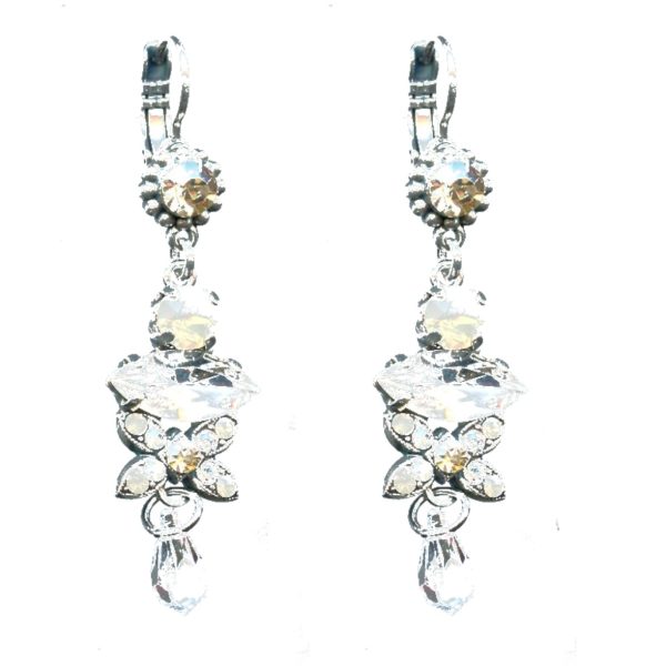 Earrings By Mariana Woman Delicate Pearl and Champagne Swarovski Crystals