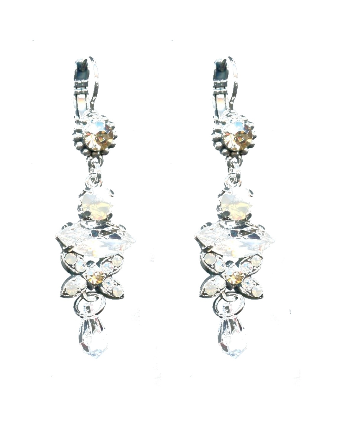 E-1001-391100-SP6 Earrings By Mariana Woman Delicate Pearl and Champagne Swarovski Crystals - Image 1