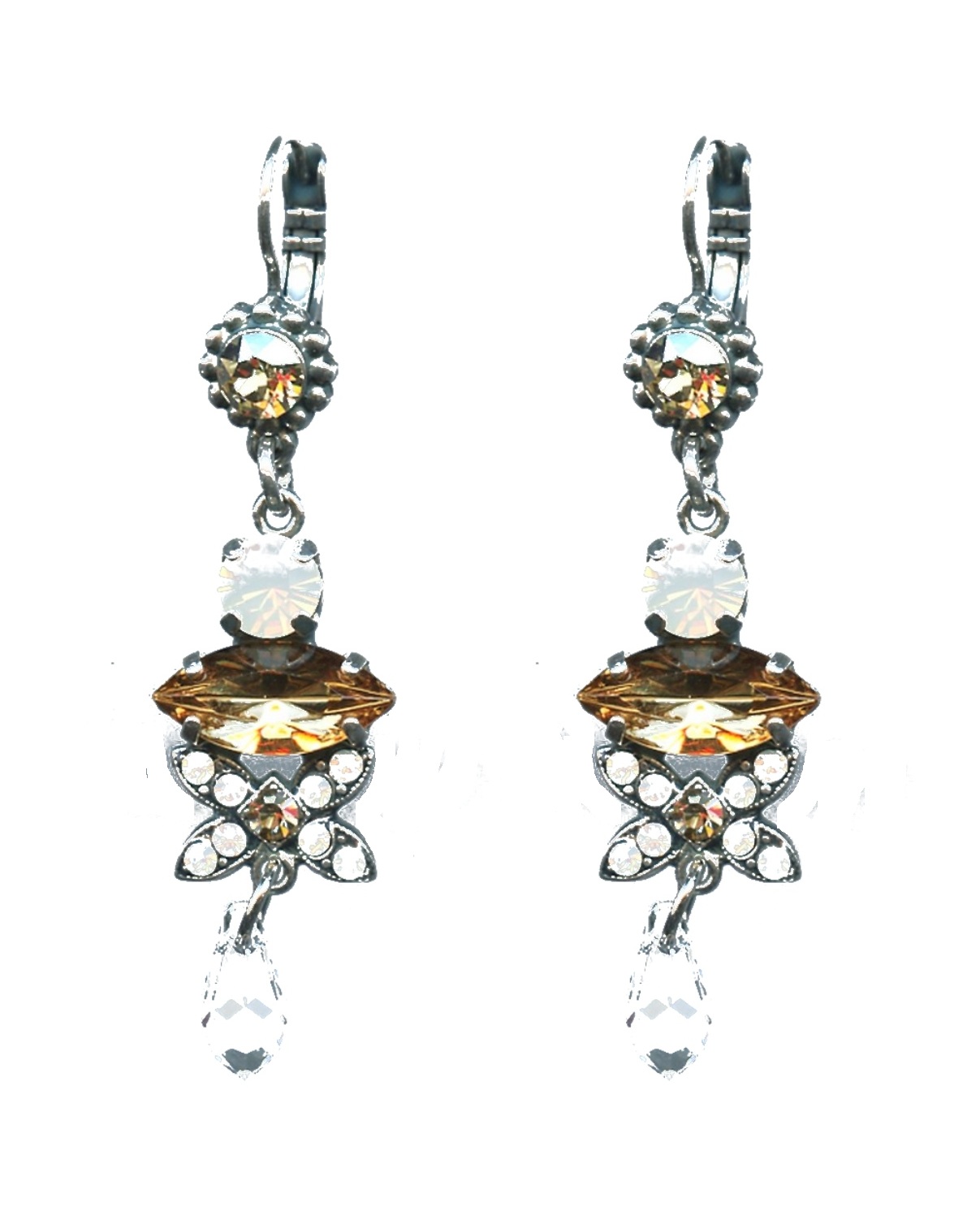 E-1001-777-SP6 Earrings By Mariana Woman Fashionable White Opal and AB Swarovski Crystals - Image 1