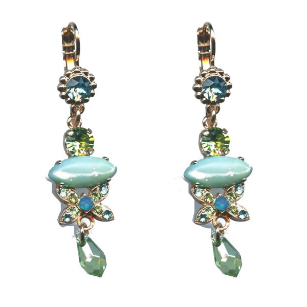 Earrings By Mariana Woman Turquoise Mineral and Blue Opal Swarovski Crystals