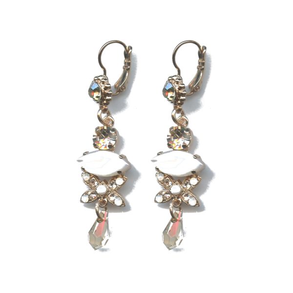Earrings By Mariana Woman Chic Riverstone Mineral and Clear Swarovski Crystals