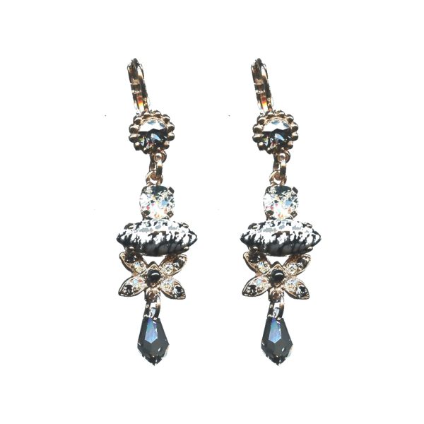 Earrings By Mariana Woman Refined Pearl Mineral and Clear Swarovski Crystals