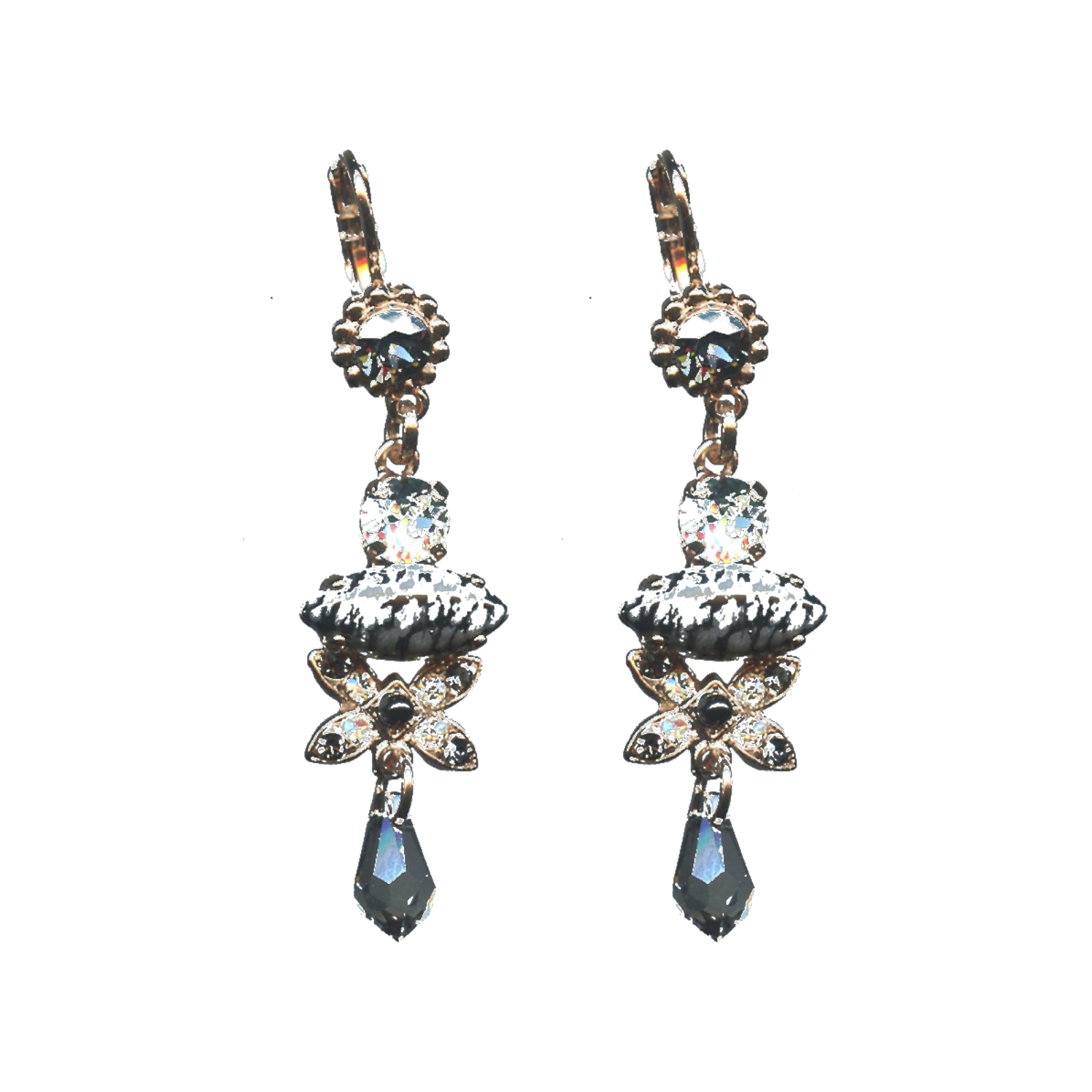 E-1001-M1080-SP6 Earrings By Mariana Woman Refined Pearl Mineral and Clear Swarovski Crystals - Image 1