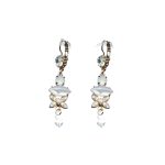 Earrings By Mariana Woman Refined White Mineral and Clear Swarovski Crystals