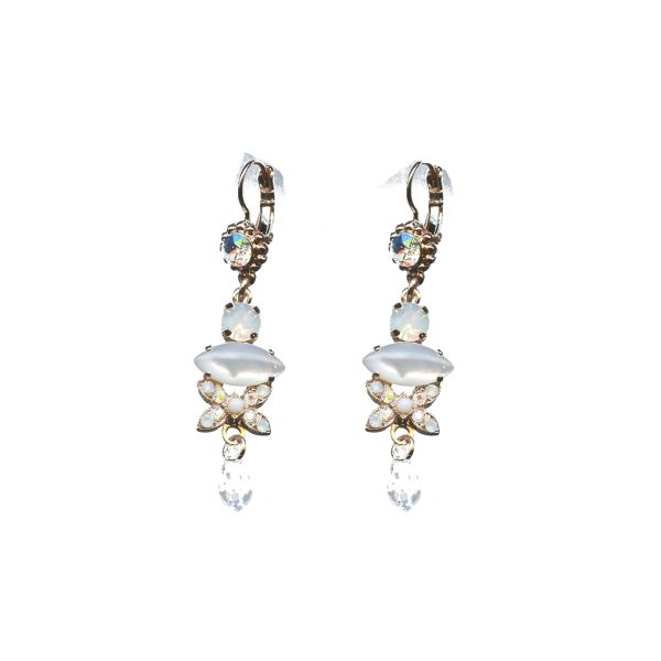 Earrings By Mariana Woman Refined White Mineral and Clear Swarovski Crystals
