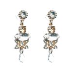 Earrings By Mariana Woman Silk and Crystal Moonligh and Light Swarovski Crystals