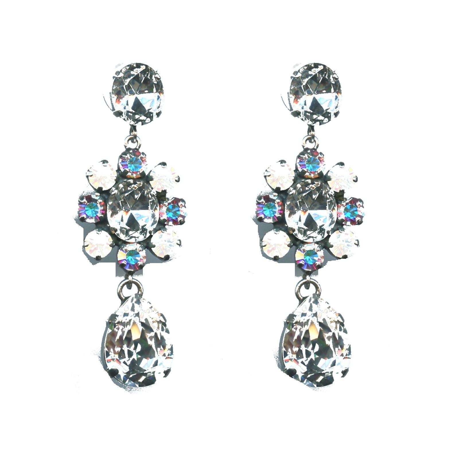 E-1156-2-001-SP6 Earrings By Mariana Woman Beautiful Clear Swarovski Crystals - Image 1