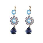 Earrings By Mariana Woman Stunning Pearl and Lavender Swarovski Crystals - Image 2