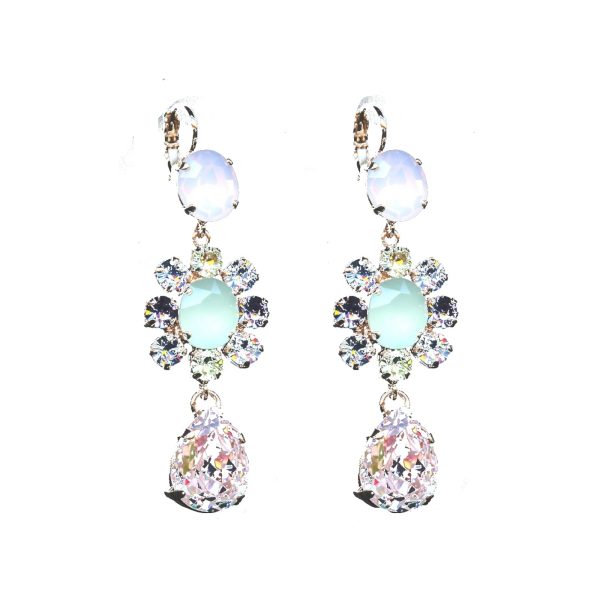 Earrings By Mariana Woman Timeless Pinks and light sapphire and chrysolite Swarovski Crystals