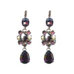 Earrings By Mariana Woman Glamorous Purple and Purple Velvet Swarovski Crystals - Image 2