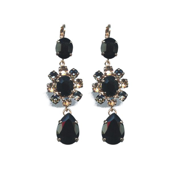Earrings By Mariana Woman Captivating Jet and Black Diamond Swarovski Crystals