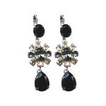 Earrings By Mariana Woman Stylish Morion and Silver Night Swarovski Crystals - Image 2