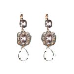 Earrings By Mariana Woman Sparkling Rose Opal and Light Peach and Light Rose Swarovski Crystals - Image 2