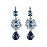 Earrings By Mariana Woman Elegant Pearl and Aquamarine Swarovski Crystals - Image 2