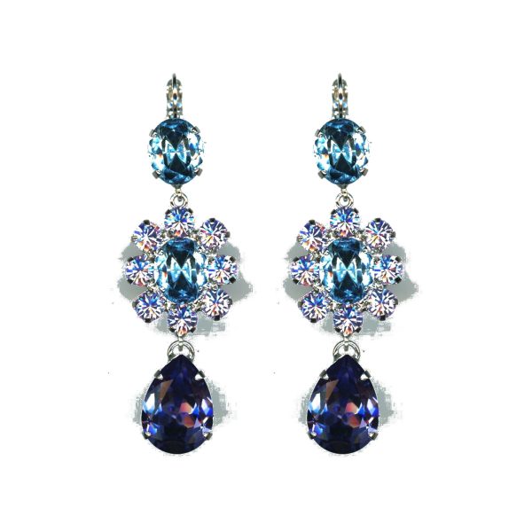 Earrings By Mariana Woman Elegant Pearl and Aquamarine Swarovski Crystals