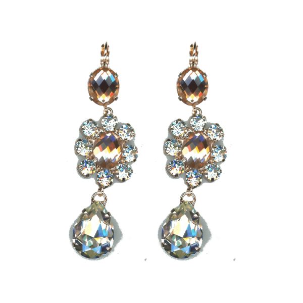 Earrings By Mariana Woman Contemporary White Opal and Golden Shadow Swarovski Crystals