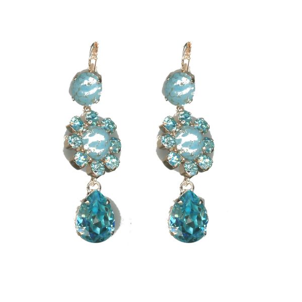 Earrings By Mariana Woman Classic Royal Blue and Yellow Swarovski Crystals