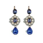 Earrings By Mariana Woman Modern and Pacific Opal and Tanzanite Swarovski Crystals