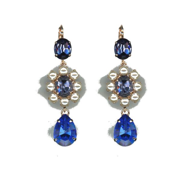 Earrings By Mariana Woman Modern and Pacific Opal and Tanzanite Swarovski Crystals